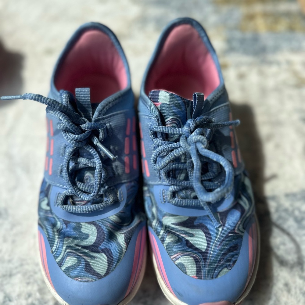 Blue and Pink Patterned Sneakers